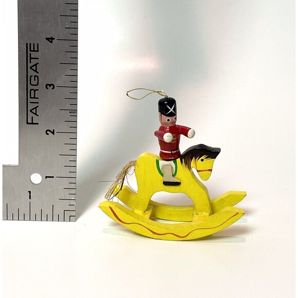 6 Vintage Wood Christmas Ornaments Painted Circus Horse Bear Nutcrackers Clown - Picture 11 of 14